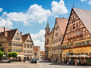 Fachwerk-Romantik am Marktplatz (Dinkelsbühl, Romantisches Franken)