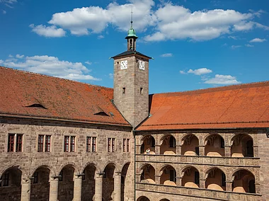 Der Hof der Plassenburg in Kulmbach (Kulmbach, Frankenwald)