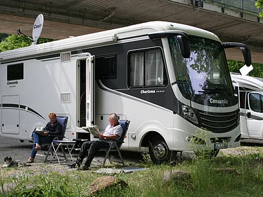 Wohnmobilstellplatz an der Taubermündung in Wertheim