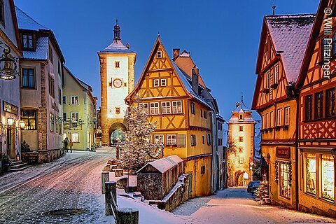 Das Plönlein im Winter (Rothenburg ob der Tauber, Romantisches Franken)