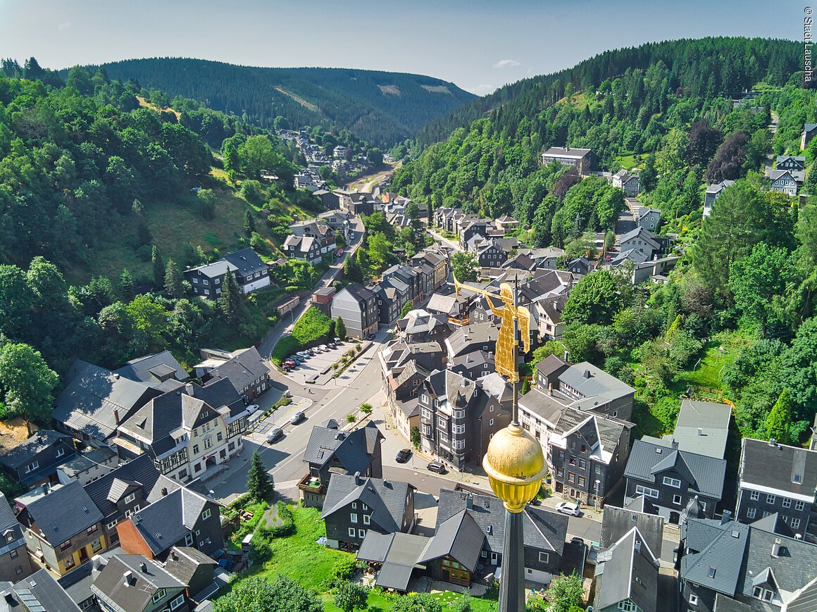 Stadtansicht (Lauscha, Coburg.Rennsteig)